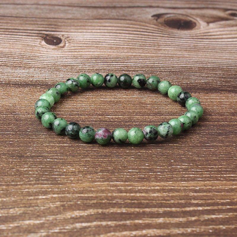Ruby Zoisite Beads Bracelet 8''