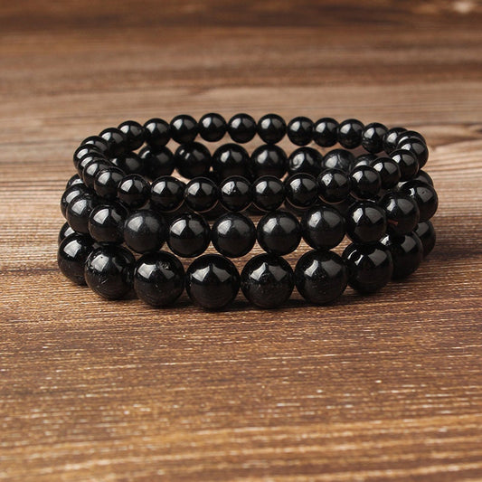 Sort turmalin armbånd Natursten Perler Armbånd 4mm 6mm 8mm 10mm 12mm 8''
