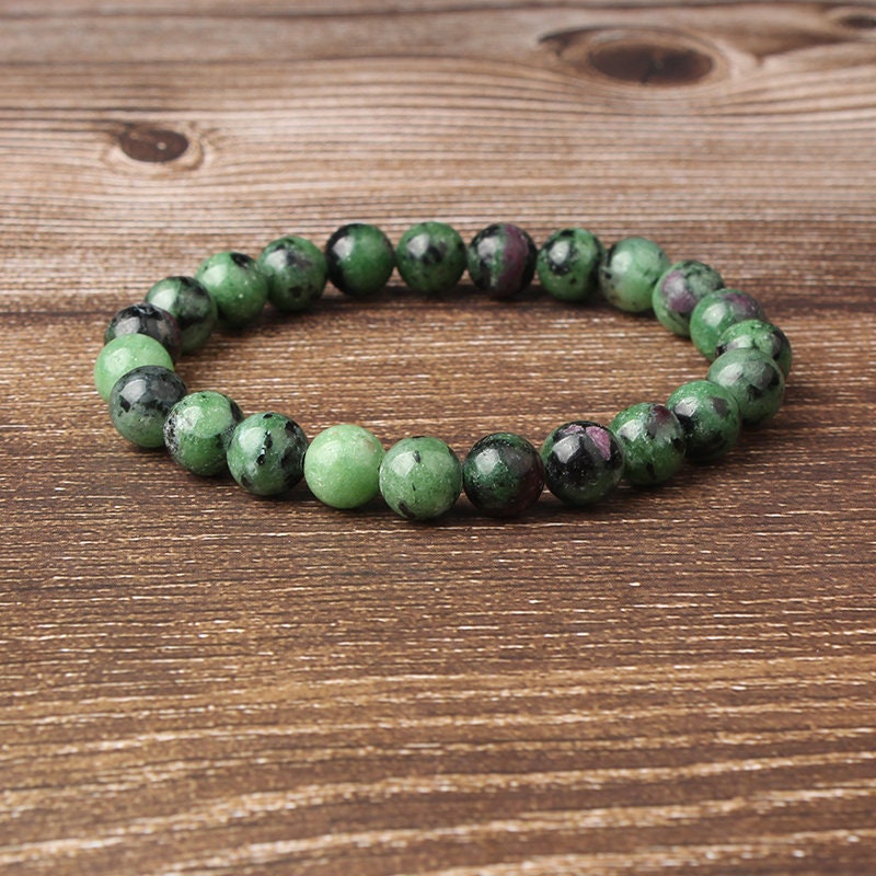 Ruby Zoisite Beads Bracelet 8''