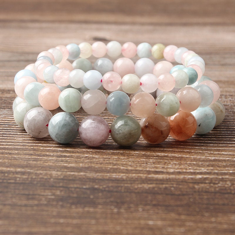 Rainbow Morganite Stone Bracelet 8''