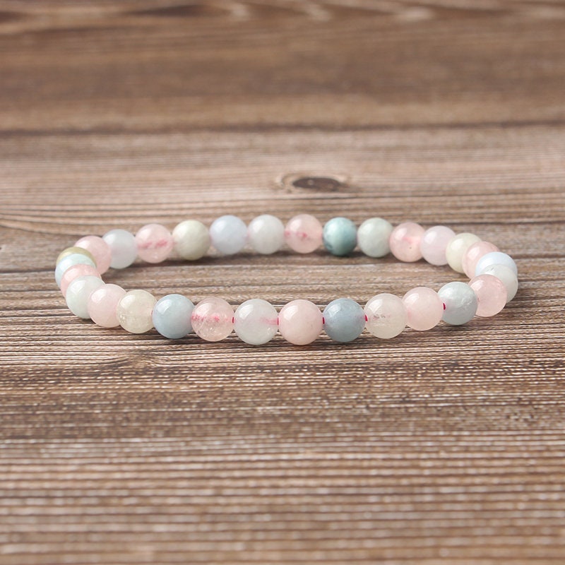 Rainbow Morganite Stone Bracelet 8''
