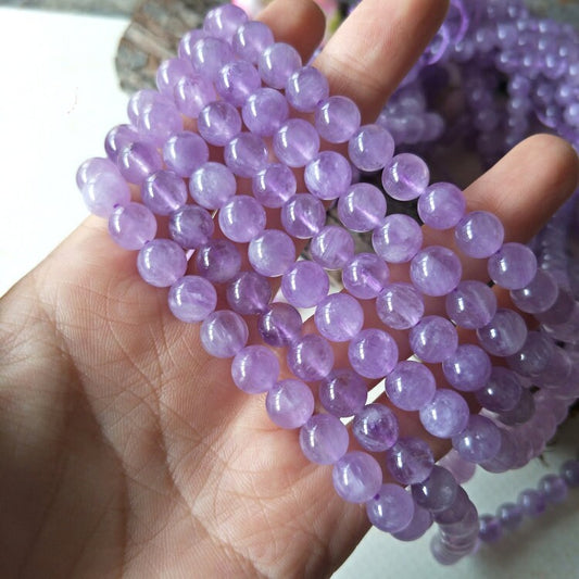 Lilla jade, naturlig ædelsten, rund ægte sten 6 mm 8 mm 10 mm