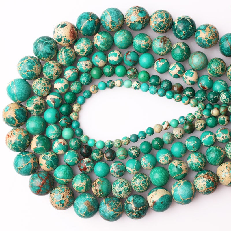 Green Sea Sediment Imperial Jasper Beads 4mm 6mm 8mm 10mm 12mm 15''