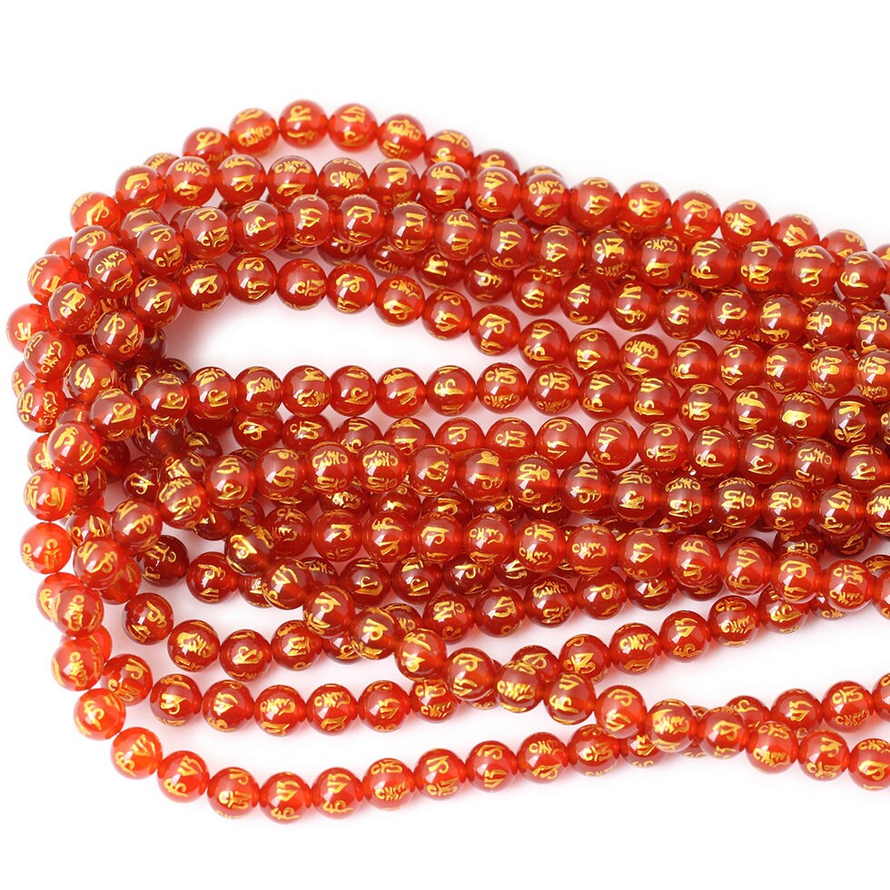 Red Carnelian Carved Beads 6mm 8mm 10mm 12mm 15‘’