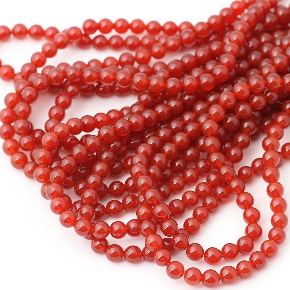 Red Carnelian Beads 4mm 6mm 8mm 10mm 12mm 15''