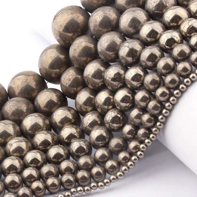 Pyrite Round Beads Natural Gemstone Beads4mm 6mm 8mm 10mm 12mm 15''