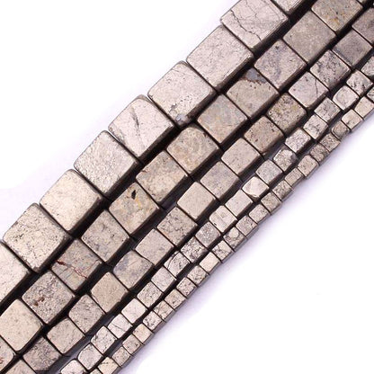 Pyrite Cube Beads 3mm 4mm 6mm 8mm 10mm 15''