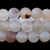 Black White Agate Matte Beads 4mm 6mm 8mm 10mm 15''