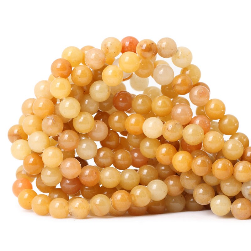 Mix Yellow Jade Beads 6mm 8mm 10mm 15''