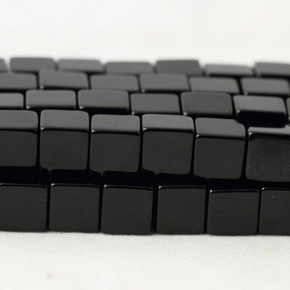 Black Onyx Cube Beads Natural Gemstone Beads 4mm 6mm 8mm 10mm 15''