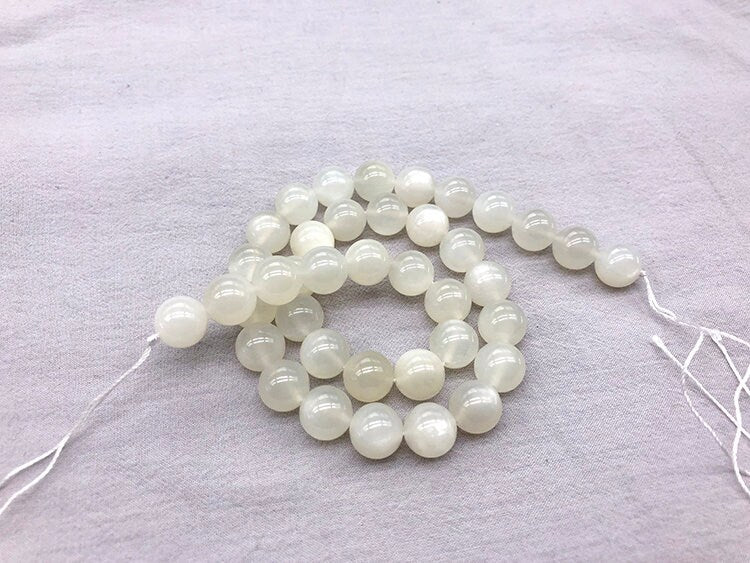 White Moonstone Beads  4mm 6mm 8mm 10mm 15''