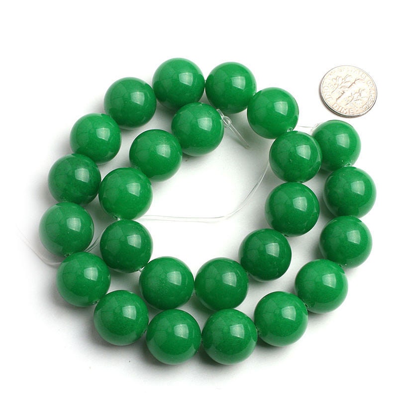 Mørkegrøn jade, naturlig ædelsten, rund jadesten 4mm 6mm 8mm 10mm 12mm 15''