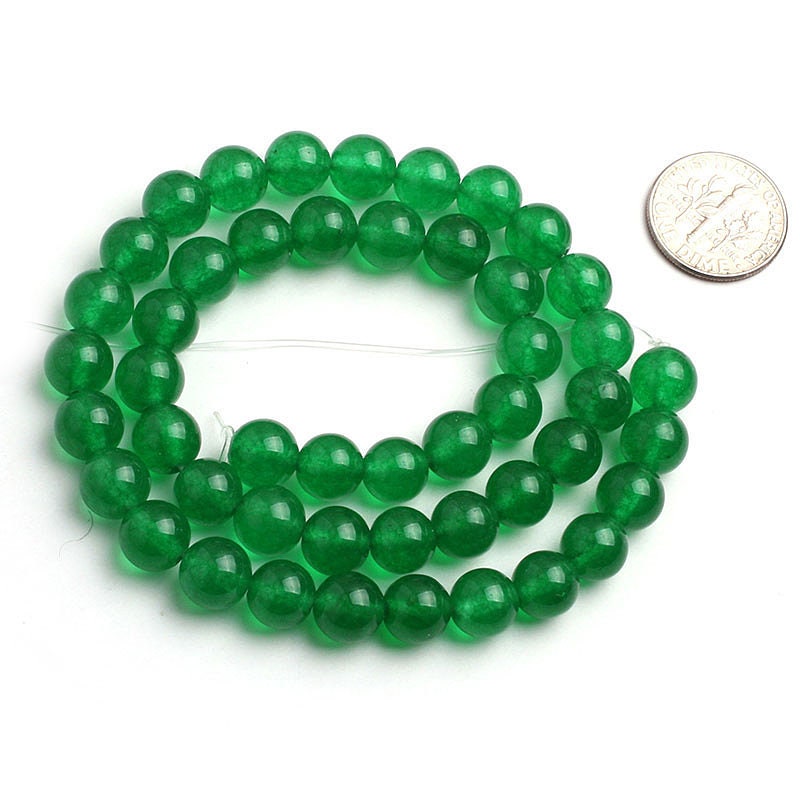 Mørkegrøn jade, naturlig ædelsten, rund jadesten 4mm 6mm 8mm 10mm 12mm 15''