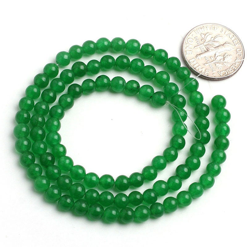 Mørkegrøn jade, naturlig ædelsten, rund jadesten 4mm 6mm 8mm 10mm 12mm 15''