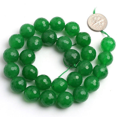 Dark Green Jade Faceted Beads 4mm 6mm 8mm 10mm 12mm 15''