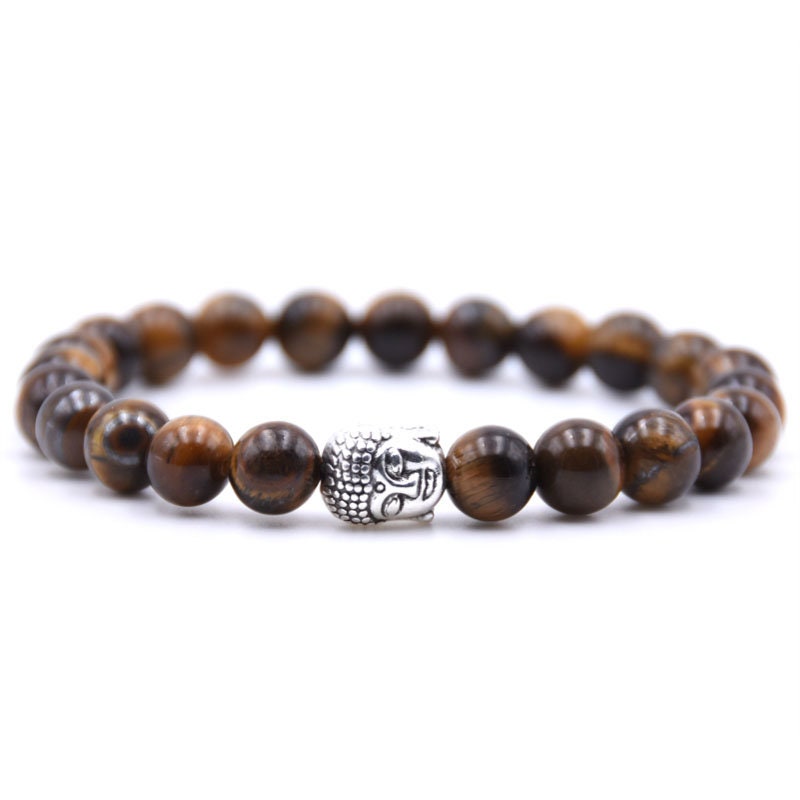 Natural Stone Bracelet Buddha Bracelet 8mm 8''