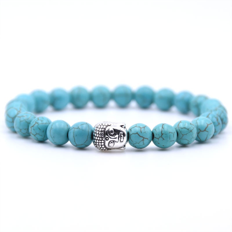 Natural Stone Bracelet Buddha Bracelet 8mm 8''