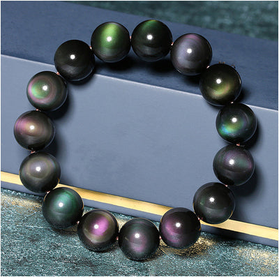 Rainbow Obsidian Bracelet Stone Beads Bracelet 10mm 12mm 14mm 16mm 18mm 8''