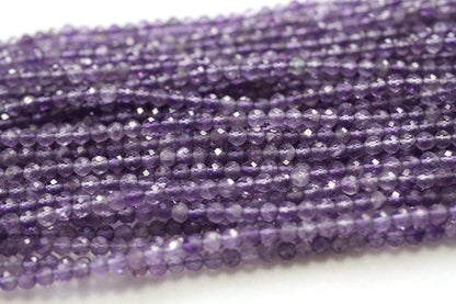 Amethyst Faceted Beads Natural Gemstone Beads 2mm 3mm 4mm 15''