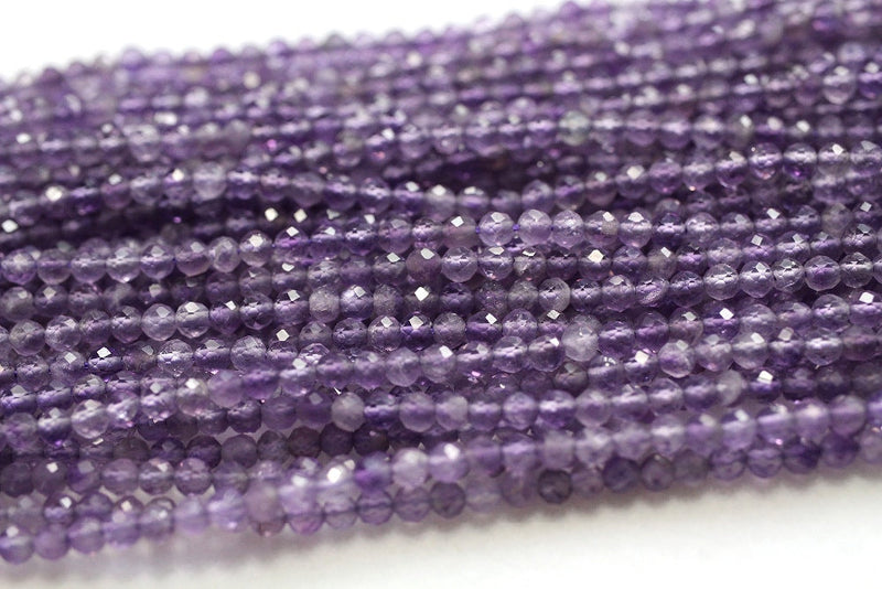 Amethyst Faceted Beads Natural Gemstone Beads 2mm 3mm 4mm 15''