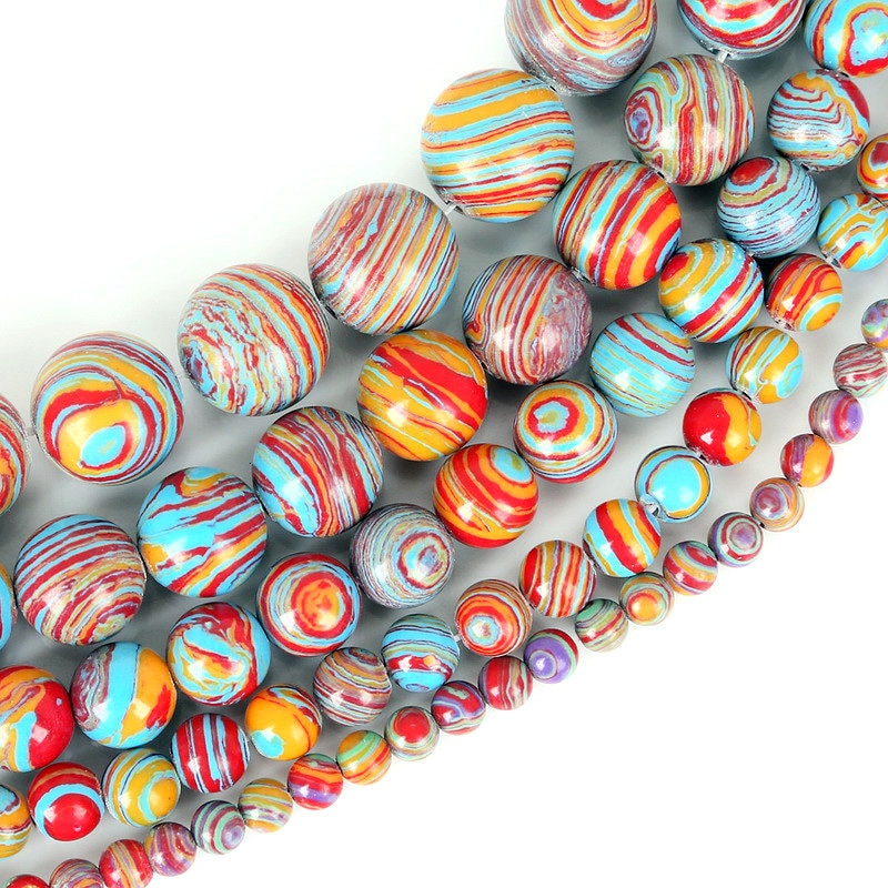 Red Blue Malachite Beads 4mm 6mm 8mm 10mm 12mm