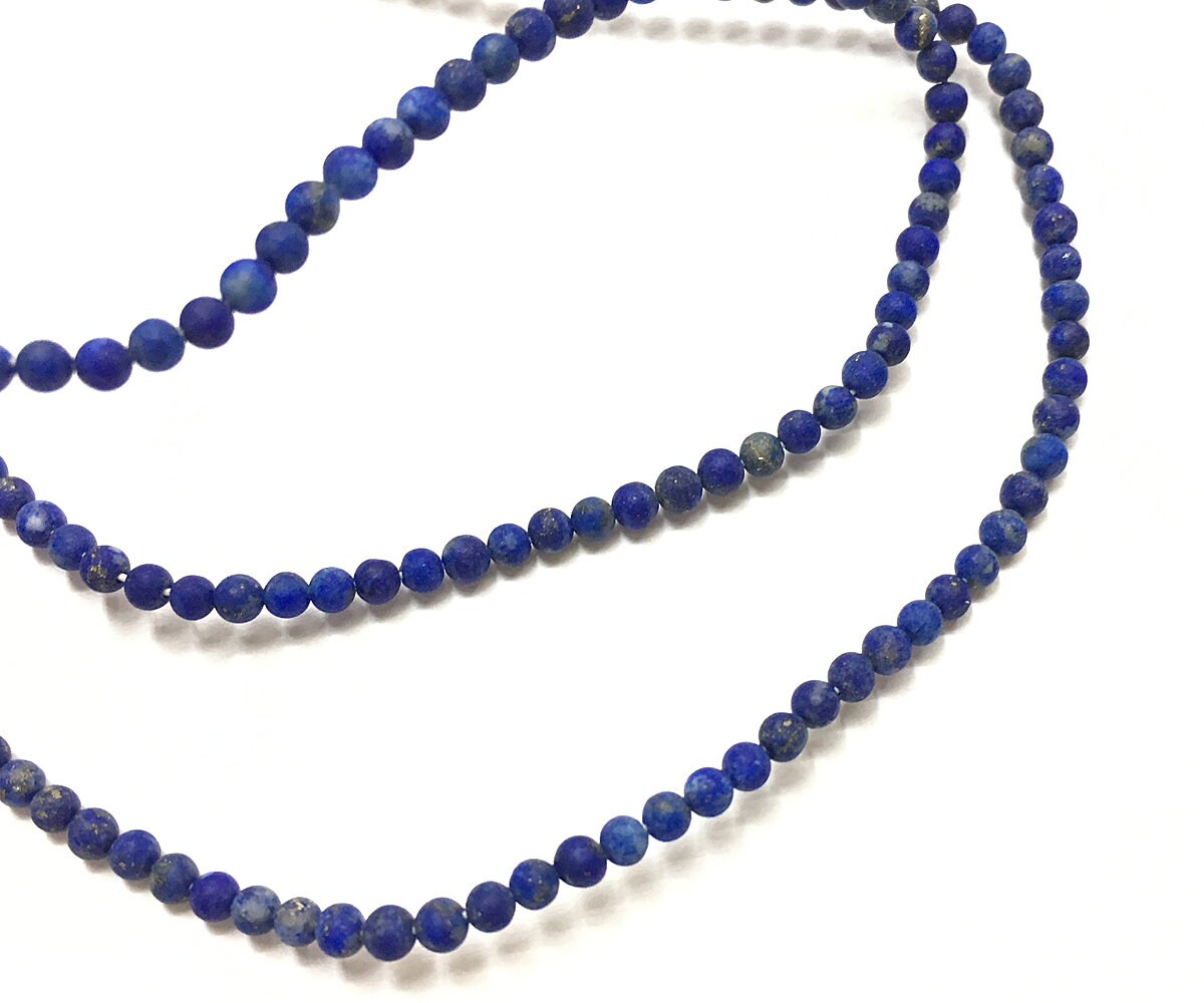 Genuine Lapis Lazuli Matte Beads 2mm 3mm 4mm