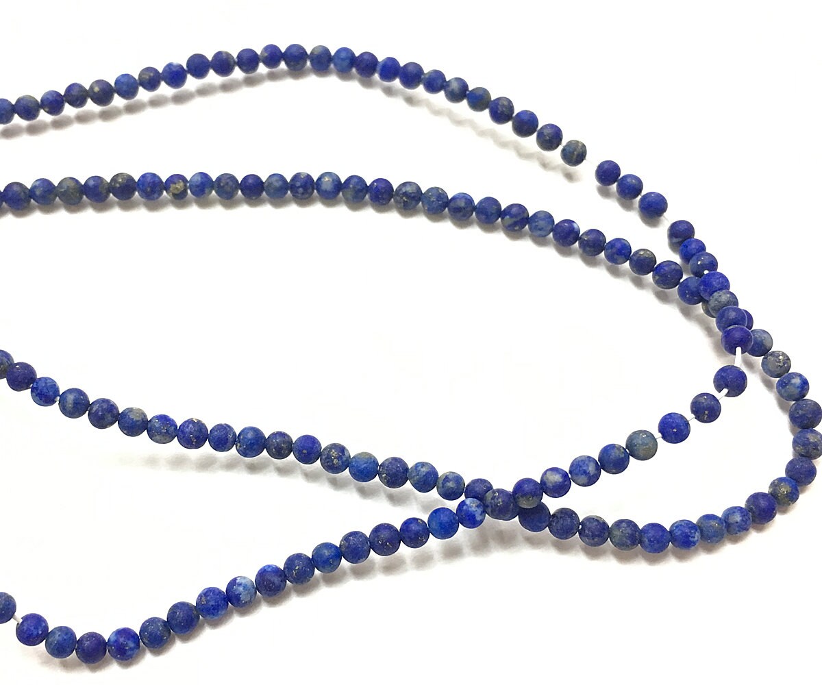 Genuine Lapis Lazuli Matte Beads 2mm 3mm 4mm