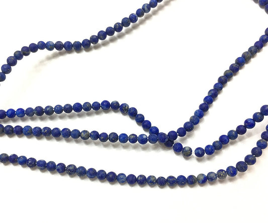 Genuine Lapis Lazuli Matte Beads 2mm 3mm 4mm