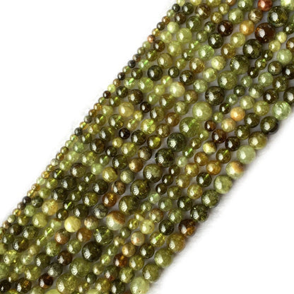 Genuine Green Garnet Beads Crystal Stone Beads 4mm 6mm 8mm 10mm 15''