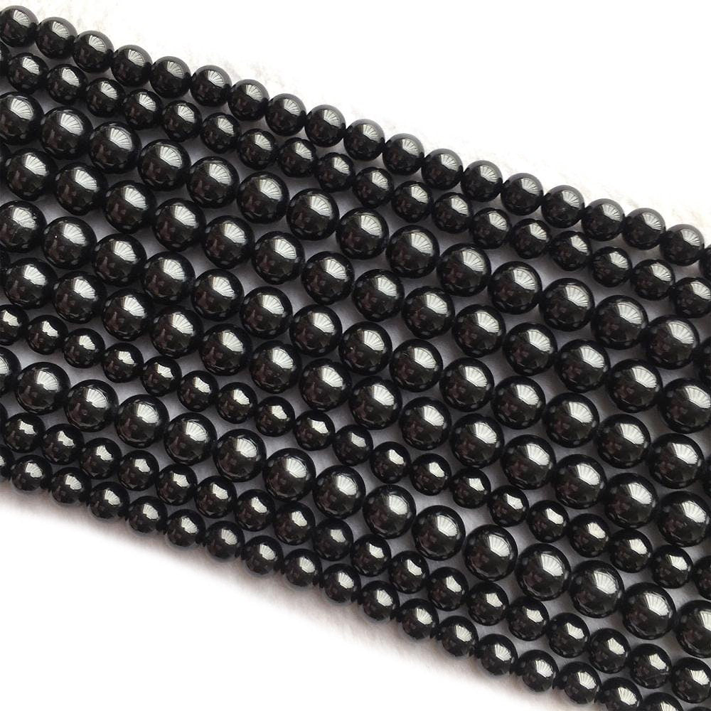 AA Black Spinel Stone Beads 4mm 6mm 8mm 10mm 15''