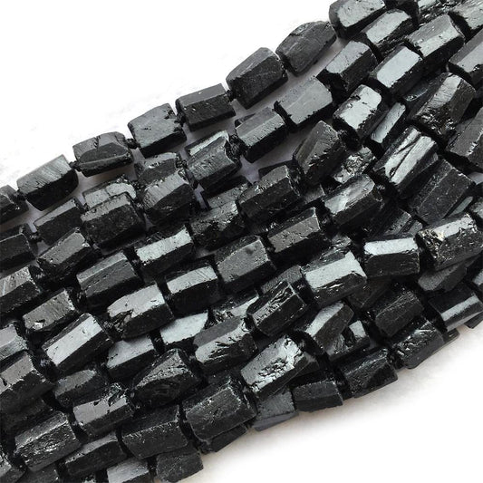 Sorte Tourmaline Nugget Beads Rå ædelstensperler 8-12mm