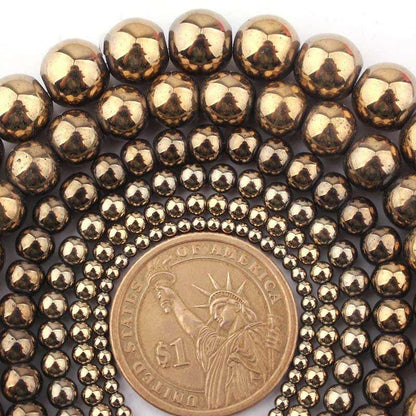 Light Gold Hematite Beads 2mm 3mm 4mm 6mm 8mm 10mm