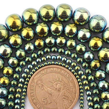Blue Green Hematite Beads 2mm 3mm 4mm 6mm 8mm 10mm