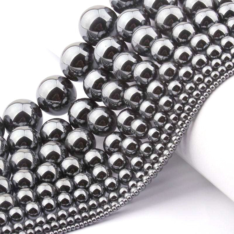 Perles d'hématite 2 mm 3 mm 4 mm 6 mm 8 mm 10 mm 12 mm 15''