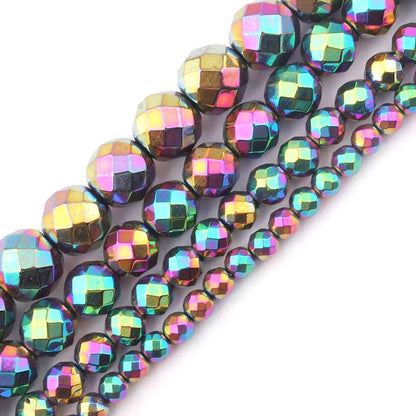 Rainbow Hematite Faceted Beads 2mm 3mm 4mm 6mm 8mm 10mm
