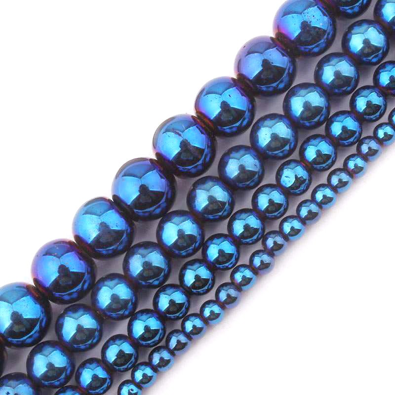 Blue Hematite Beads 2mm 3mm 4mm 6mm 8mm 10mm