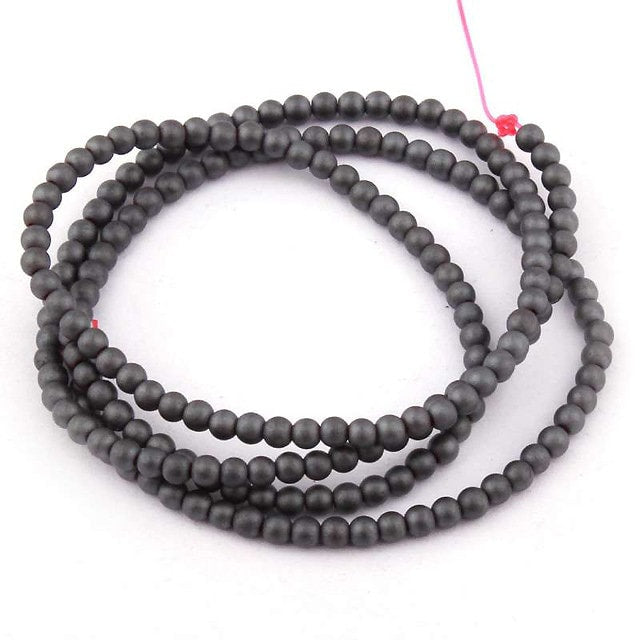 Hematite Matte Beads  2mm 3mm 4mm 6mm 8mm 10mm 15''