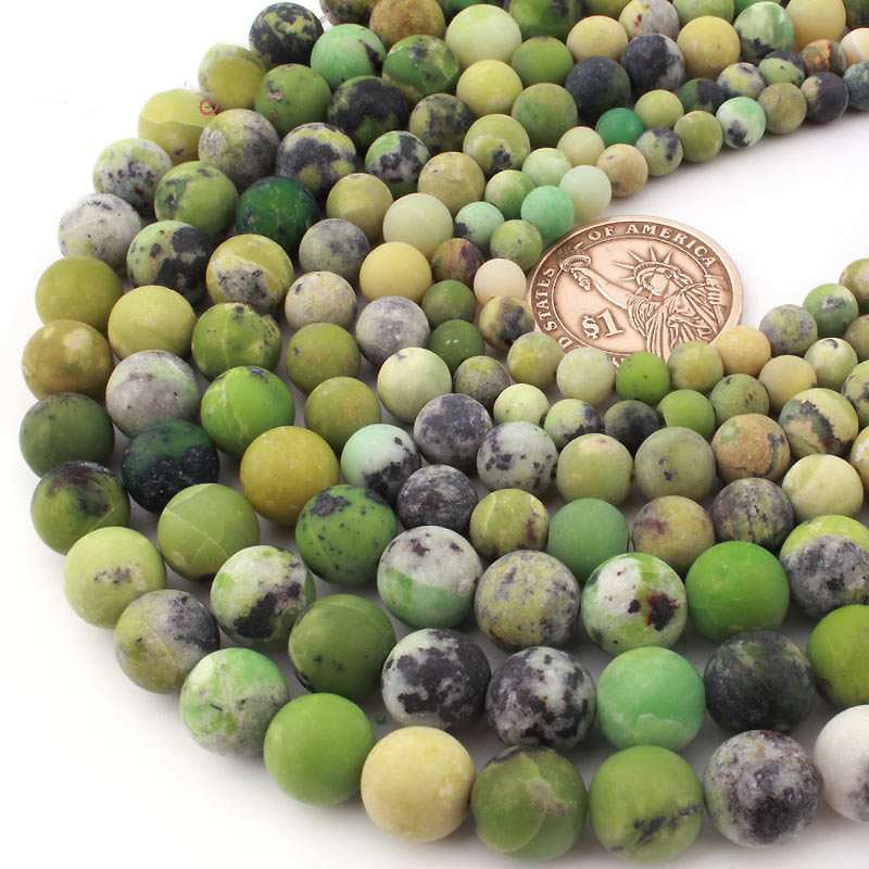 Australsk jade mat, naturlig ædelsten, rund sten 4mm 6mm 8mm 10mm 15''