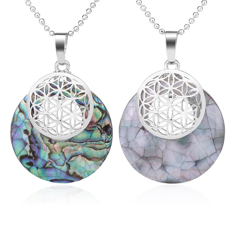 Abalone Shell Pendant Necklace Jewelry 18''