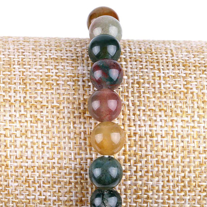 Rødgrøn indisk agatstenarmbånd 6mm 8mm 10mm 8''