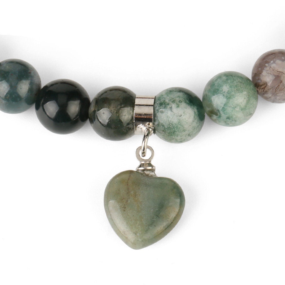 Indian Agate Heart Bracelet 7.5''