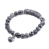 Black Labradorite Heart Bracelet 7''