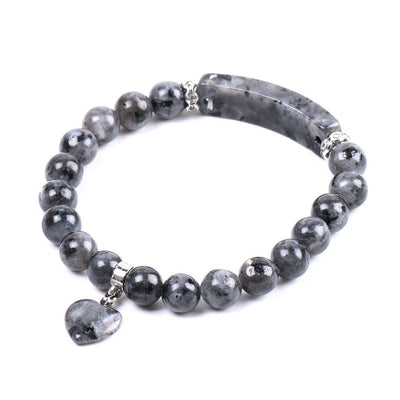 Black Labradorite Heart Bracelet 7''