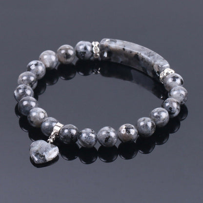 Black Labradorite Heart Bracelet 7''