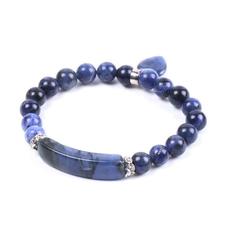 Sodalite Heart Bracelet 8mm 7''