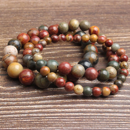 Picasso Jasper Beads Bracelet 8''