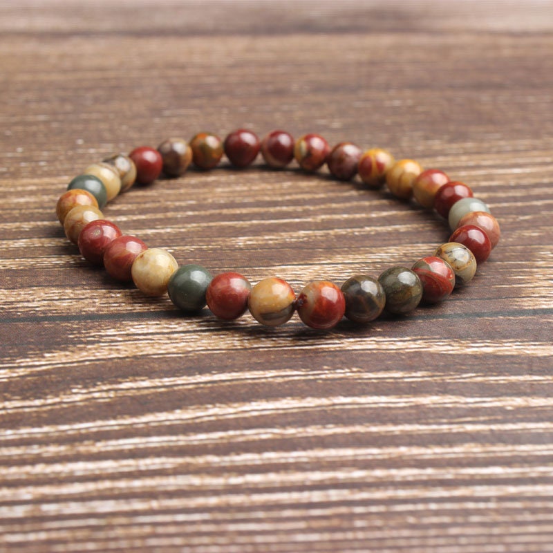 Picasso Jasper Beads Bracelet 8''