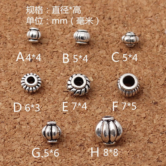 Alloy Spacer Beads Antique Silver Lantern Carved Findings 4mm 6mm 8mm 50pcs