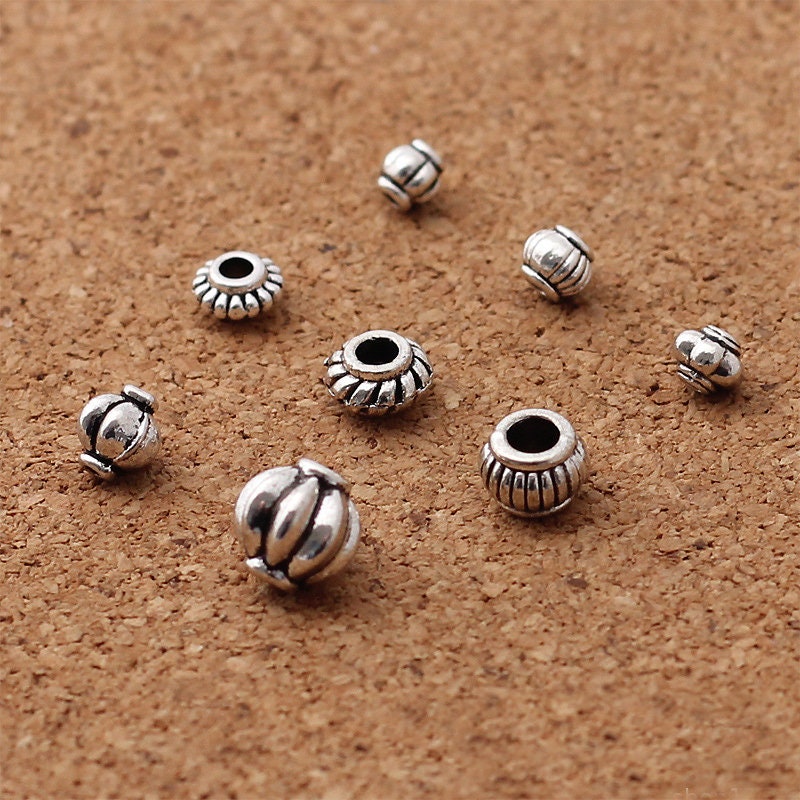 Alloy Spacer Beads Antique Silver Lantern Carved Findings 4mm 6mm 8mm 50pcs