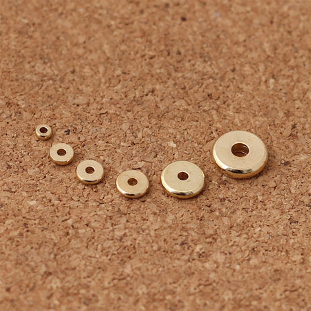 Perles en cuivre rondelles pour bijoux, 4 mm, 6 mm, 8 mm, 10 mm, 50 pièces